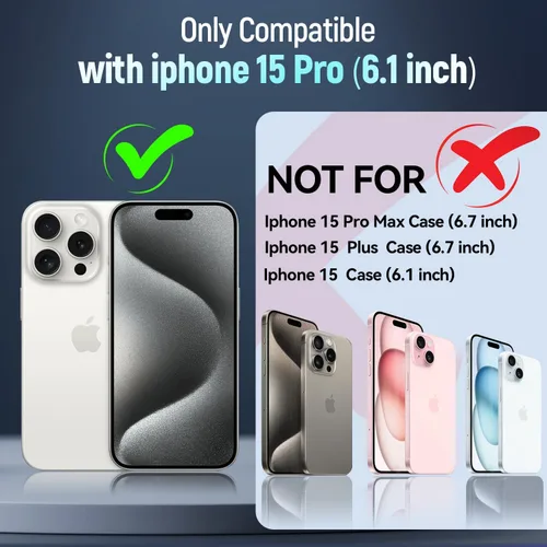 Vista 2 de Funda para iPhone 15 Pro, color verde alpino