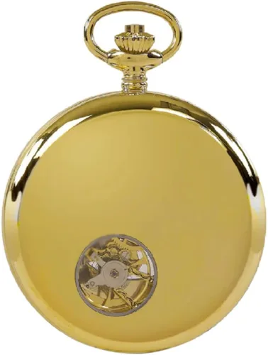 Vista 3 de Reloj de bolsillo vintage con cadena de Rapport - Reloj de bolsillo clásico Oxford Half Hunter con esfera esqueleto