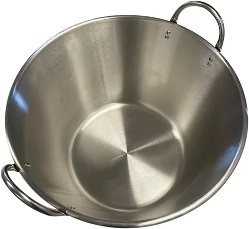 Vista 3 de Cazo - Sartén para freír de acero inoxidable de 27.5 pulgadas Caso Para Carnitas Comal