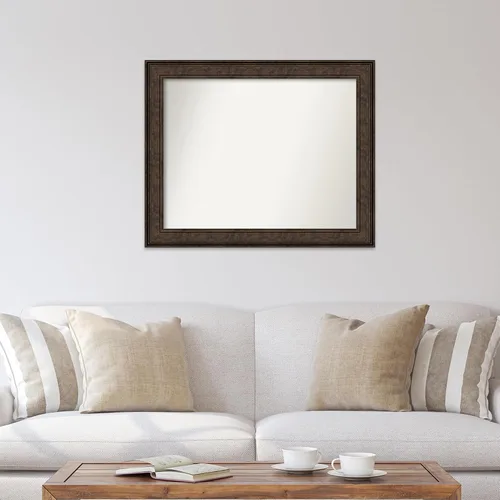 Vista 811 de Amanti Art Espejo de pared personalizado no biselado (25 x 25 pulgadas), marco de bronce acentuado, varios tamaños personalizados, espejo de baño