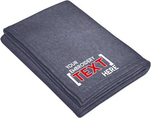 Vista 15 de Printualist Manta de forro polar personalizada, jaspeado atlético, añade tu nombre bordado, manta de recuerdo personalizada para inauguración