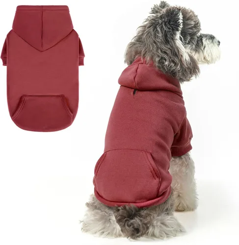 Vista 38 de SCENEREAL Sudaderas con capucha de seguridad para perros de tamaño pequeño, mediano y grande, ropa de felpa cepillada con gorro, abrigo de algodón