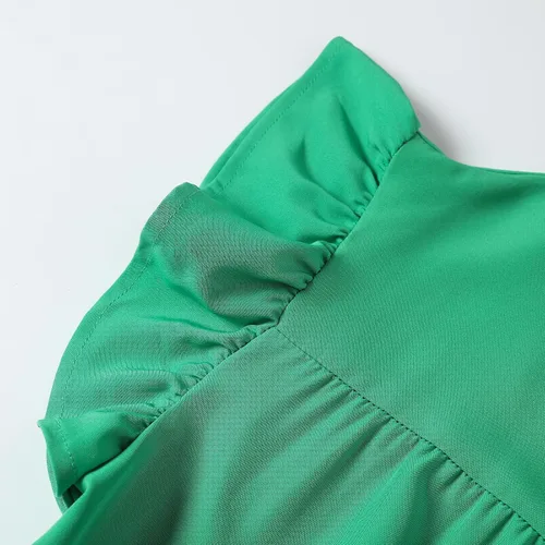 Vista 5 de Vestidos de verano para mujer 2023, talla grande, casual, lindo, vestido tipo babydoll con volantes escalonados, estilo bohemio, vestido de playa
