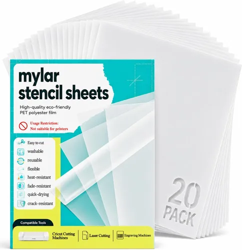 Vista 8 de Hojas de plantilla Mylar material de plantilla – 20 piezas de PET de 7.5