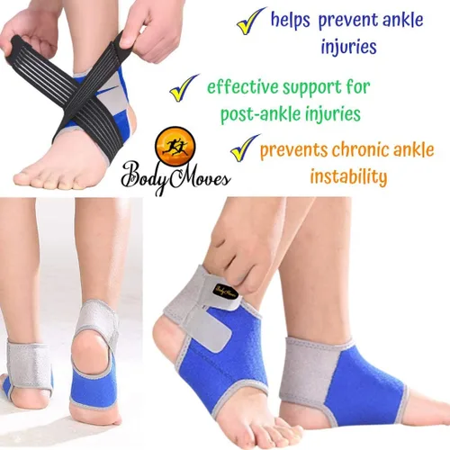 Vista 2 de BodyMoves Tobillera para niños Plus bolsa de hielo frío y caliente (azul activo, pequeño para niños pequeños (EE.UU. 12-3))