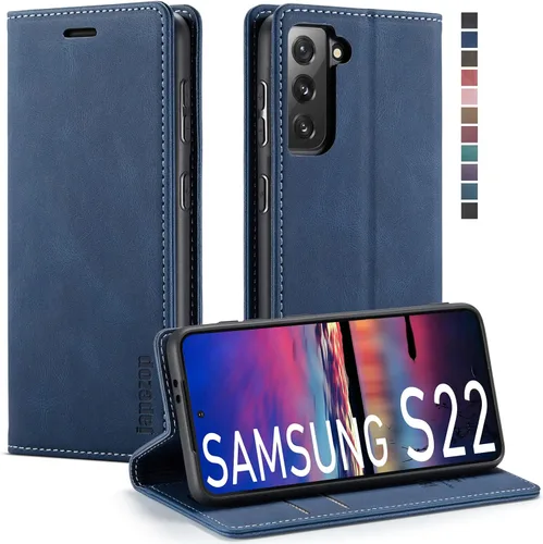 Vista 34 de Funda tipo cartera para Samsung Galaxy S22 5G con bloqueo RFID, color negro