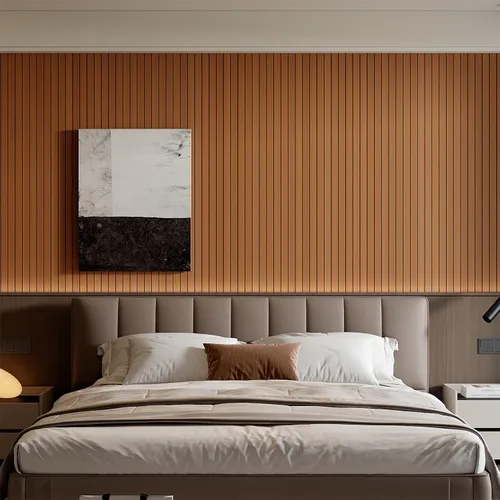 Vista 4 de YU LI 3DH Panel de Pared con Listones de PVC para Despegar y Pegar 118"x15.75" Autoadhesivo Panel de Papel Tapiz Grueso de Imitación Grano de Madera