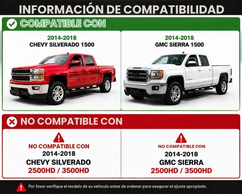 Vista 2 de Ensamble de parachoques trasero compatible con Chevy Silverado/GMC Sierra 2014-2018 1500 CON AGUJERO PARA SENSOR, acero carbono, textura negro