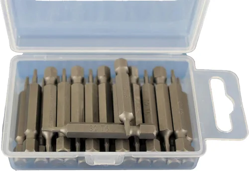 Vista 3 de TMAX Juego de puntas de destornillador de cabeza de estrella T6 Torx de 25 piezas, acero S2 de 6 puntos T-6 puntas de inserción de destornillador