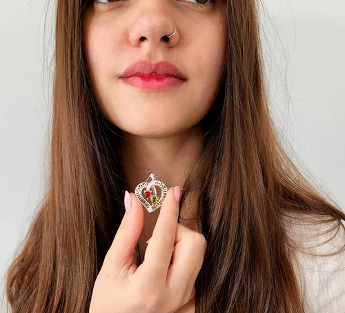 Vista 7 de GLAMCARAT Joyería personalizada grabada en 3D, collar de madre con 2 piedras de nacimiento, 2 nombres de niños, joyería familiar, collar de nombre