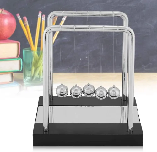 Vista 8 de AUNMAS Bolas de equilibrio Newtons, bolas oscilantes con base de madera maciza, diversión ciencia física, accesorios de aprendizaje, adornos