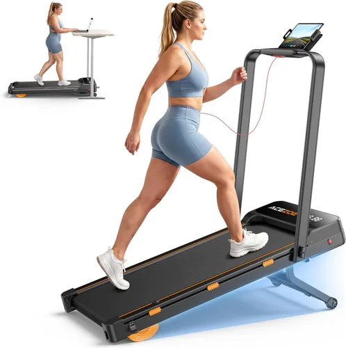 Vista 8 de Cinta de correr plegable con inclinación automática del 15% y barra de Negro naranja