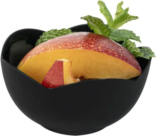 Vista 9 de Restaurantware Vasos desechables de postre de 2 onzas, 100 mini tazas de aperitivo, forma de flor, atractivos cuencos de plástico negro