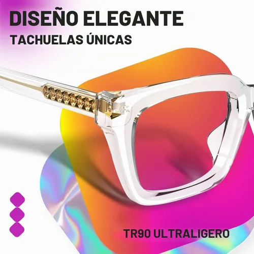 Vista 4 de VISOONE No Line Chunky Multifocal Readers with Blue Light Blocking YALE Transparente