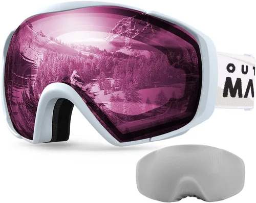 Vista 9 de OutdoorMaster - Gafas de esquí con cubierta, antivaho OTG para nieve/snowboard La cubierta integrada ayuda a proteger la lente, con ajuste OTG