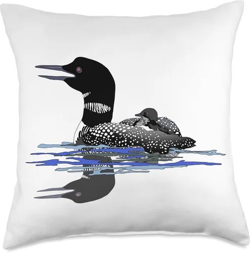 Vista 5 de Zodiart Calling Loon - Almohada (16 x 16 pulgadas), multicolor