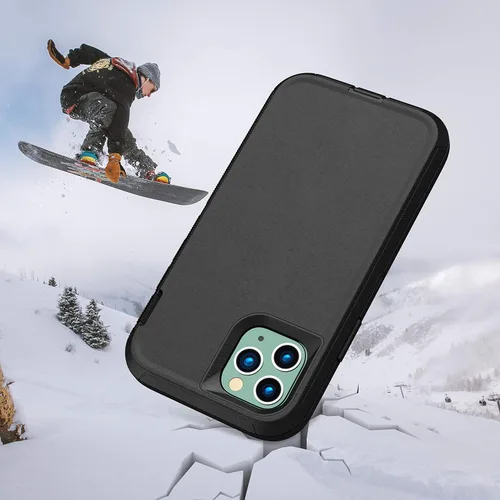 Vista 6 de MXX Funda resistente hecha para iPhone 11 Pro Max (no incluye protector de pantalla) 3 capas de protección de cuerpo completo a prueba de golpes
