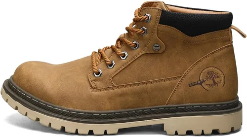 Vista 5 de Shaire Botas Chukka de cuero para hombre Botines con cordones para hombre Botas cómodas casuales