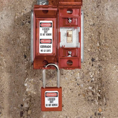 Vista 2 de Tapa para interruptor de pared/bloqueo, color rojo, Rojo, 1