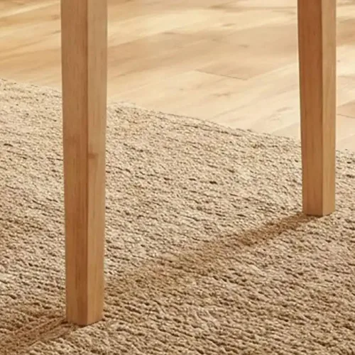 Vista 4 de Kings Brand Furniture - Mesa rectangular Kurmer de madera maciza para comedor, roble natural