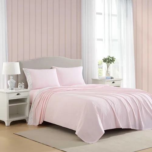 Vista 27 de Laura Ashley - Juego de sábanas individual, ropa de cama de percal de algodón fresca y suave con bolsillos profundos, ligera para comodidad durante