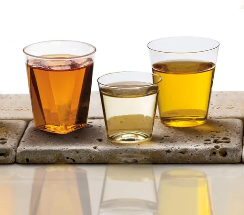 Vista 4 de Party Essentials 50 vasos de chupito de plástico duro, 1 onza, transparentes