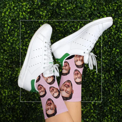 Vista 2 de Calcetines de cara personalizados, 9 colores, calcetines de fotos personalizados con tu cara, tu gato o perro, calcetines divertidos para hombres