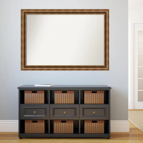 Vista 644 de Amanti Art Espejo de pared personalizado no biselado (25 x 25 pulgadas), marco de bronce acentuado, varios tamaños personalizados, espejo de baño