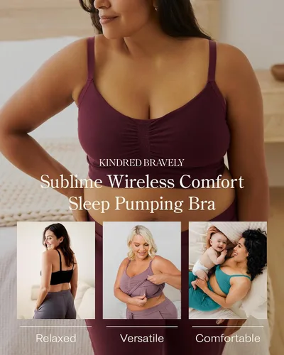 Vista 4 de Kindred Bravely Sublime - Brasier de bombeo para dormir, manos libres, ajustable, brasier de lactancia con clip EasyClip para todos los extractores