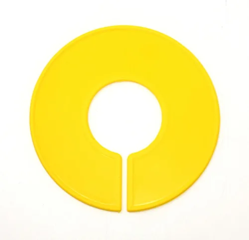 Vista 3 de Divisores de tamaño de estante en blanco redondos de plástico amarillo - Paquete múltiple (10)