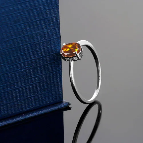 Vista 33 de Gem Stone King Anillo de compromiso solitario con piedra preciosa de oro blanco de 10 quilates, ovalado, 0.27 x 0.19 pulgadas, anillo de promesa