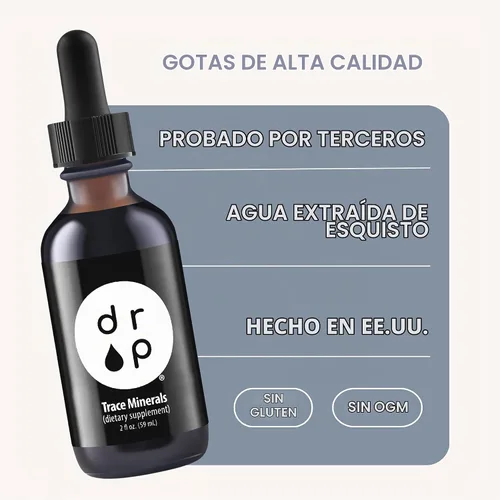 Vista 5 de Drop Trace Minerals con ácido fúlvico, gotas minerales iónicas líquidas con electrolitos - Más de 72 minerales, para energía, hidratación y salud