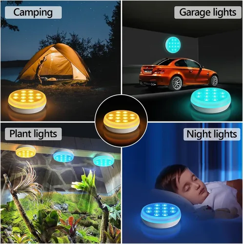 Vista 7 de QOLNBY Luces de piscina, luces LED sumergibles recargables mejoradas con control remoto, luces subacuáticas impermeables IP68, luces flotantes