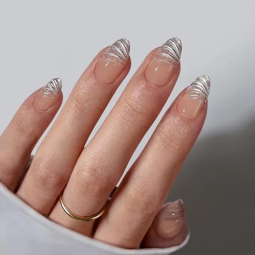 Vista 54 de BTArtbox Uñas Postizas Blancas Cortas a Presión - Uñas Postizas de Gel Suave en Forma de Almendra, Uñas Blancas con Pegamento para Uñas, Uñas