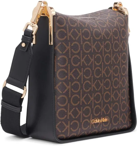Vista 5 de Calvin Klein Bolso cruzado pequeño Fay NorthSouth, MarrónCaquiNegro