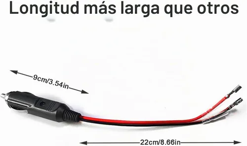 Vista 4 de Enchufe de encendedor de cigarrillos de 12 V, enchufe de 12 voltios, enchufe de encendedor de cigarrillos masculino, reemplazo fusionado con cables