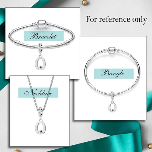 Vista 5 de QeenseKc Lucky Number 0-9 - Abalorio con forma de corazón con circonita cúbica, regalo de graduación para pulsera Pandora