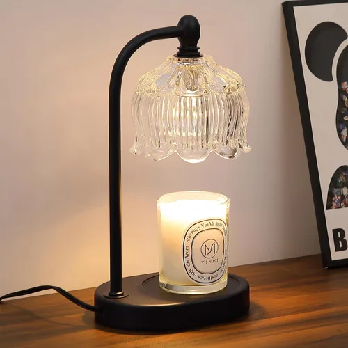 Vista 20 de MEIXISUE - Lámpara calentadora de velas con temporizador y atenuador, regalos de luz ámbar eléctrica para mujeres, lámpara calentadora de cera