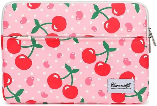 Vista 25 de Canvaslife - Funda de lona para laptop de 13 pulgadas con patrón de cuadros negros y bolsillo de 13 y 13.3 pulgadas