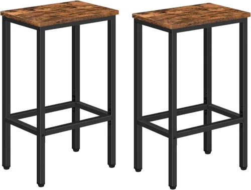 Vista 12 de MAHANCRIS Taburetes de bar, juego de 2 sillas de bar con reposapiés, taburetes de comedor de 2 piezas, 25.8 pulgadas de altura, taburetes de bar