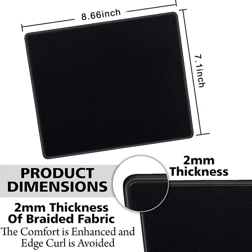 Vista 2 de SaiTech IT Paquete de 10 alfombrillas para mouse de 0.079 pulgadas con bordes cosidos, base de goma antideslizante, texturizadas e impermeables