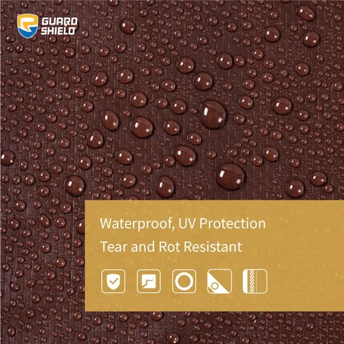 Vista 3 de GUARD SHIELD - Lona marrón/verde impermeable de 6 x 6 pies, cubierta de lona de polietileno, multiusos, de resistencia media, de 7 mil