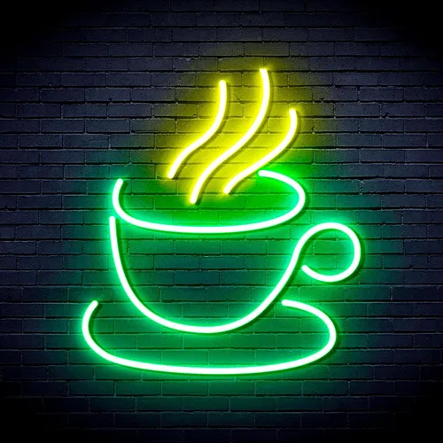 Vista 19 de AdvPro Señal de neón LED de silicona de la flexión del té o del café - azul - st16s33-fnu0410-b