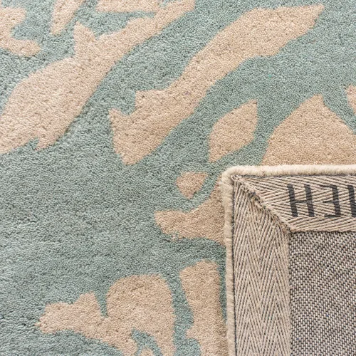 Vista 7 de SAFAVIEH Bella Collection BEL115C - Alfombra decorativa de lana prémium hecha a mano de 2 x 3 pies, color beige y azul