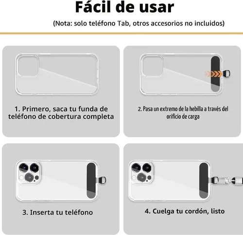 Vista 4 de TACOMEGE Pestaña de correa de teléfono para iPhone, parche de correa de teléfono celular, pieza de repuesto de correa de teléfono para todos
