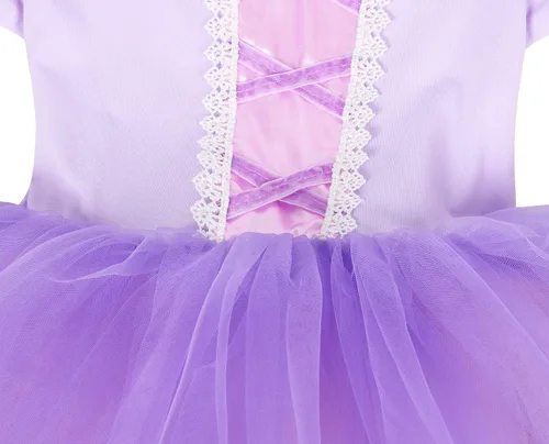 Vista 5 de WonderBabe Girls Ballet Dress Short Sleeve Leotards Skirted Dance Tutu Dress Princess Birthday Party Fancy Ballerina Costume