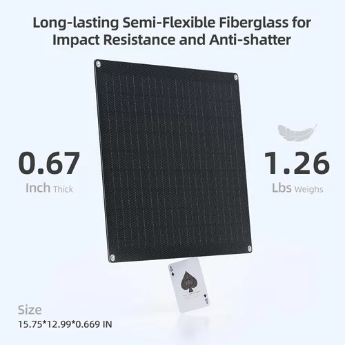Vista 4 de ZOUPW Cargador de batería solar de 20 W y 12 V, cargador de batería solar con controlador de carga inteligente integrado, impermeable IP68