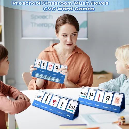 Vista 3 de CVC Word Games - Juegos de fonética, palabras de vista, tarjetas flash para jardín de infantes, preescolar jardín de infantes de primer y segundo