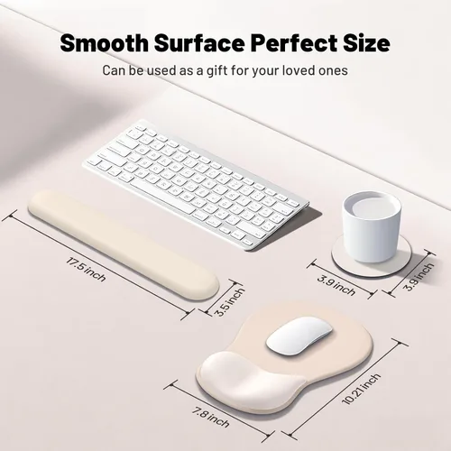 Vista 3 de Alfombrilla de mouse de 3 piezas con soporte de muñeca, reposamuñecas de teclado ergonómico de gel y alfombrilla para mouse con soporte para muñeca