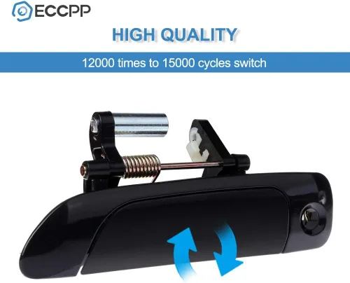 Vista 3 de ECCPP Manija de puerta Exterior Exterior Exterior Delantero Lado del Conductor para 2001-2005 para Honda Civic Smooth Negro